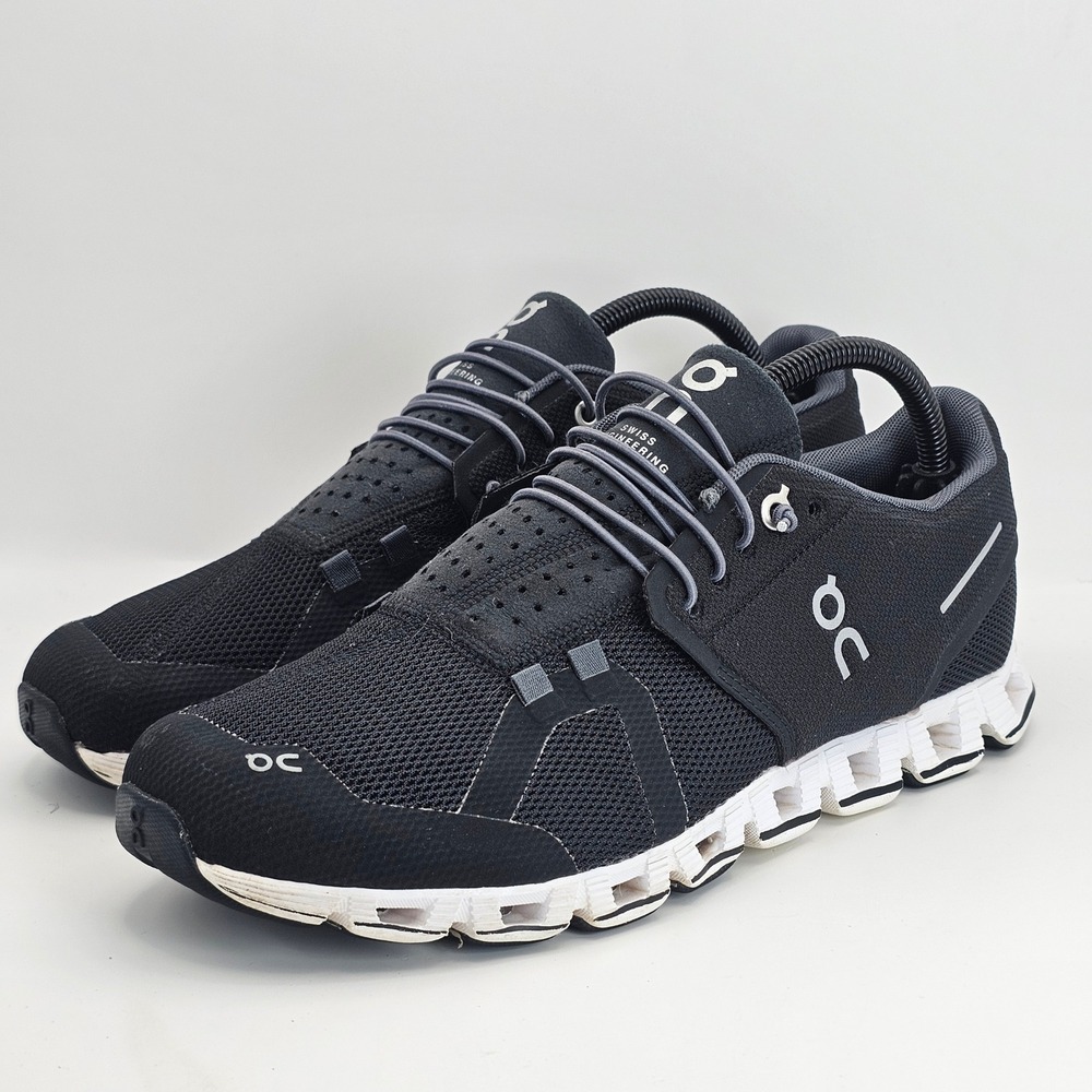 On Cloud 1.0 Running Shoes Womens 10 Black White Swiss Engineering Sneakers